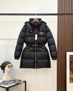 [셀린느] 벨티드 후드 다운 롱 패딩 (2 COLORS)