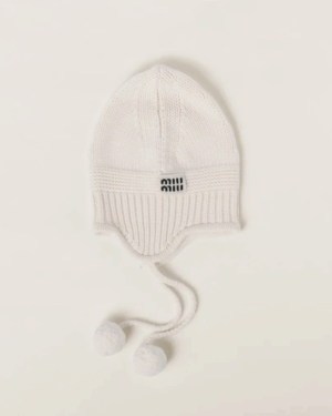 [미우미우] 여성 모자 캐시미어 귀달이모자 5HC324