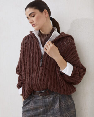 [브루넬로 쿠치넬리] 골지 오픈워크 가디건 (2 COLORS)