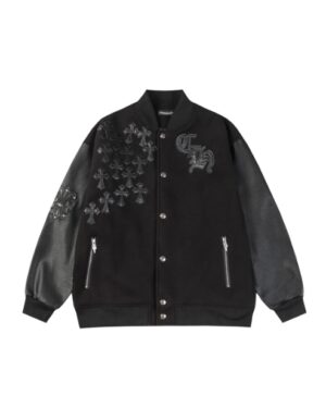 [크롬하츠] 레터맨 레더패치 바시티 자켓