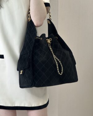 [샤넬] 25백 호보 미디엄 스웨이드 AS5311