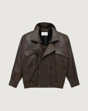 [생로랑] 버블 램스킨 소재 보머 재킷 836513