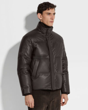 [제냐] 가죽 패딩 재킷 (2 COLORS)