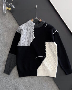 [루이비통] 배색 라운드넥 니트 스웨터 (2 COLORS)