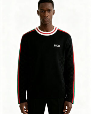 [구찌] 캐쥬얼 블랙 자수 맨투맨