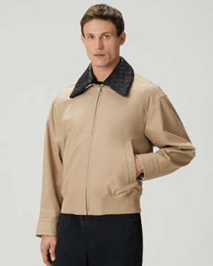 [보테가베네타] 남성 인트레치아토 칼라 블루종 재킷