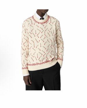 [보테가베네타] 코튼 자카드 매치스 스웨터