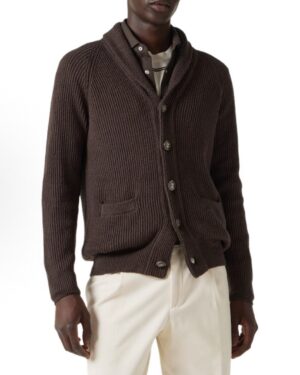 [브루넬로 쿠치넬리] 코튼 리브 니트 카디건 (2 COLORS)