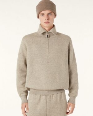 [로로피아나] 캐시미어 하프집업 카라 니트 (3 COLORS)