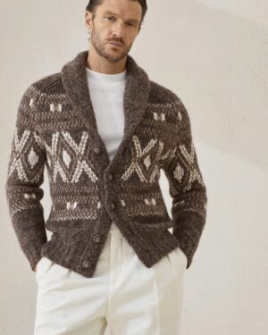 [브루넬로 쿠치넬리] 캐시미어 자카드 카디건 (2 COLORS)