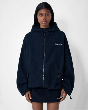 [미우미우] 로고 모티프 후드티셔츠