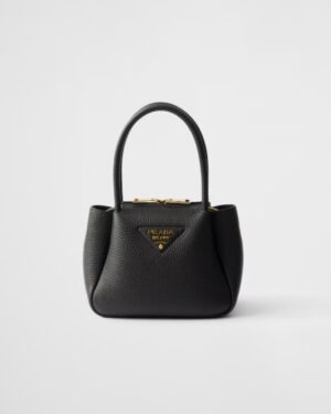 [프라다] 플루 가죽 미니 핸드백 블랙 1BA362