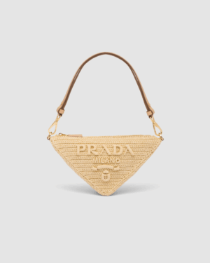 [프라다] 라피아 및 레더 미니 백 1BH190