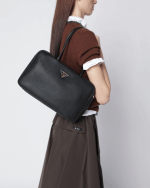 [프라다] 라지 레더 탑 핸들 백 1BB128