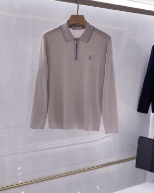 [브루넬로 쿠치넬리] 하프집업 긴팔 니트 (2 COLORS)