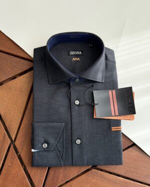 [제냐] 핀포인트 세미 와이드 스프레드 카라 셔츠