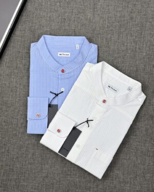 [키톤] 밴드 카라 스트라이프 코튼 셔츠 (2 COLORS)