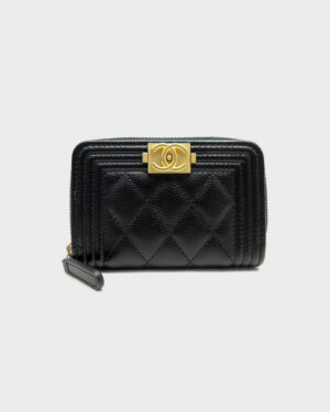 [샤넬] 보이 샤넬  지퍼 동전 카드지갑 A80602