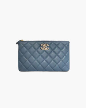 [샤넬] 큐빅 로고 파우치 AP2763