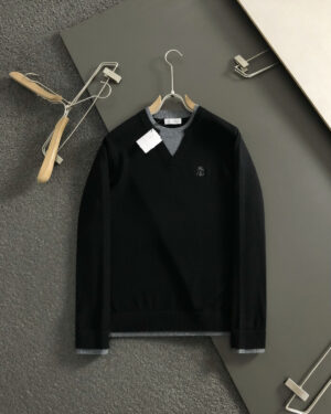 [브루넬로 쿠치넬리] 폭스 레이어드 브이넥 울 스웨터