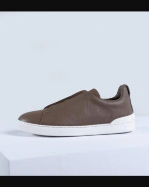 [제냐] 트리플 스티치 가죽 스니커즈