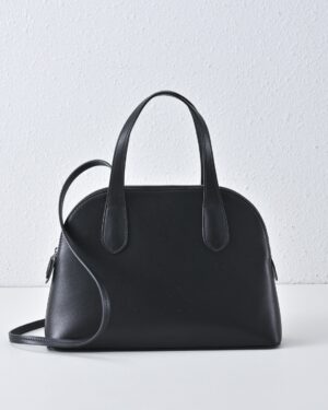 [더 로우] 미디엄 인그리드 가죽 백 / 블랙