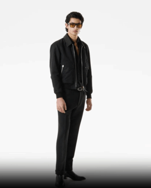 [톰포드] 나일론 레더 카라 봄버 자켓