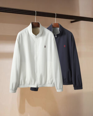 [브루넬로 쿠치넬리] 로고 자수 리버서블 재킷 (2 COLORS)