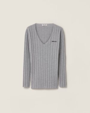 [미우미우] 울 및 캐시미어 브이넥 스웨터 MML02P