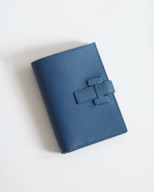 [에르메스] 뉴 H 파상트 컴팩트 지갑  Epsom - Bleu de Malte