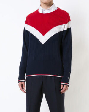 [톰브라운] 캐시미어 컬러 블록 패턴 풀오버