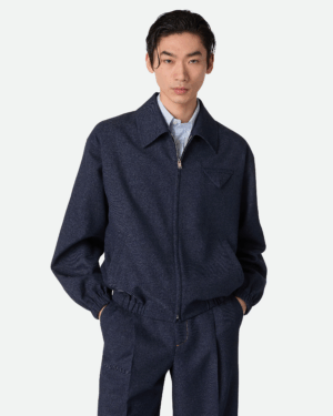 [보테가베네타] 멜란지 울 블루종 842683V5