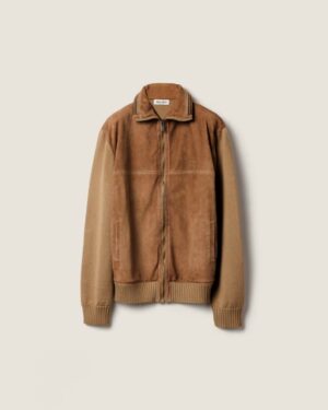 [미우미우] 울 및 가죽 지퍼 가디건 MMJ150_177Q