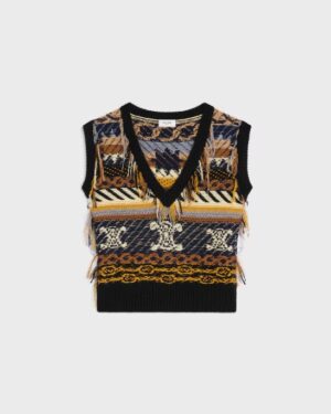 [셀린느] 탑 자카드 캐시미어 조끼 RY0LU0V65.19BD