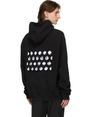 [메종마르지엘라] 블랙 펀칭홀 로고 후드티 202168M202108