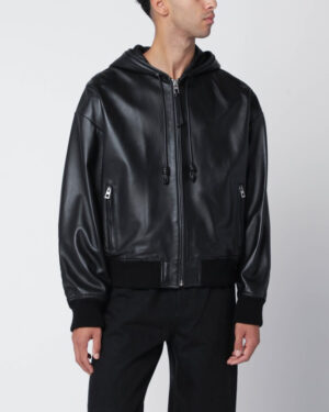 [로에베] 레더 후디드 재킷