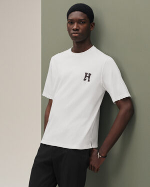 [에르메스] H'Cheval” 가죽 디테일 티셔츠 (2 COLORS)