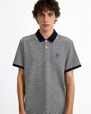 [브루넬로 쿠치넬리] 스트라이프 폴로 셔츠