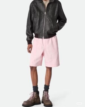 [보테가베네타] 인트레치아토 레더 블루종 자켓