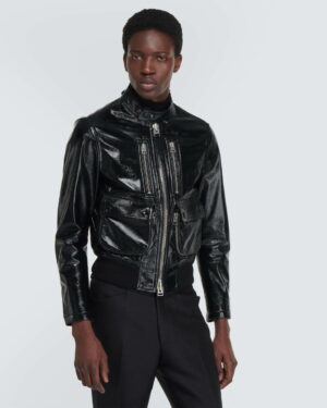 [톰포드] 비닐 레더 바이커 자켓