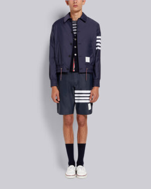 [톰브라운] 솔리드 스윔 테크 4-바 블루종 자켓 (2 COLORS)