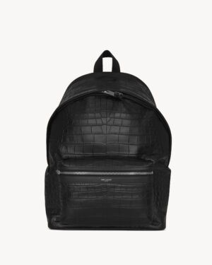 [생로랑] 크로커다일 엠보스드 레더 시티 백팩