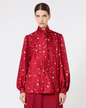 [막스마라] 프린트 실크 퍼시보우 셔츠 (2 COLORS)