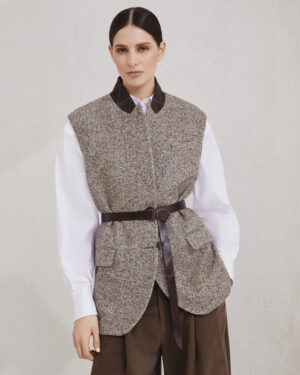 [브루넬로 쿠치넬리] 셰브론 버튼 베스트 (2 COLORS)