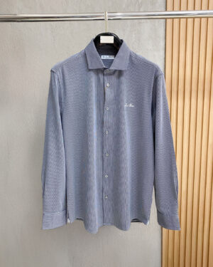 [로로피아나] 엠브로이드 스트라이프 셔츠