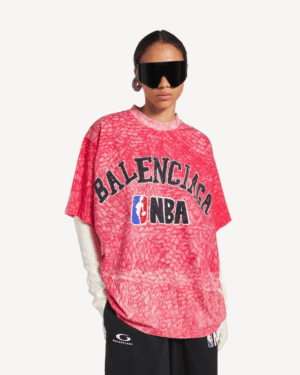 [발렌시아가] 여성 발렌시아가 | Nba 콜라보레이션 오버사이즈 티셔츠 레드 871733