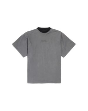 [발렌시아가] 백 리버서블 오버사이즈 티셔츠 그레이/페이디드 블랙 850435