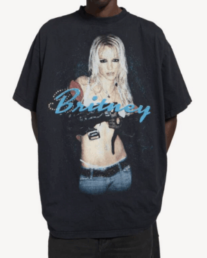[발렌시아가] 남성 발렌시아가 뮤직 | 브리트니 스피어스 시리즈 오버사이즈 티셔츠 페이디드 블랙 / 블루 850345